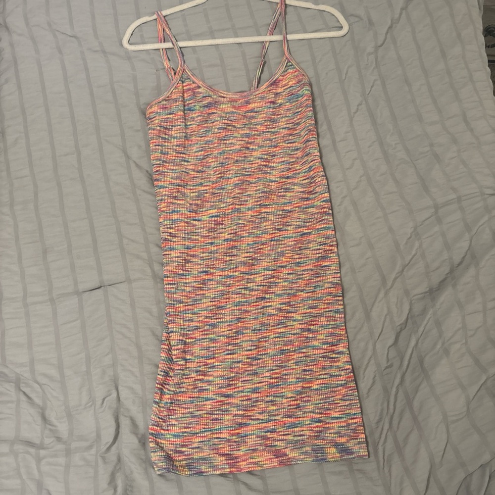 Colorful Strappy Knit Dress